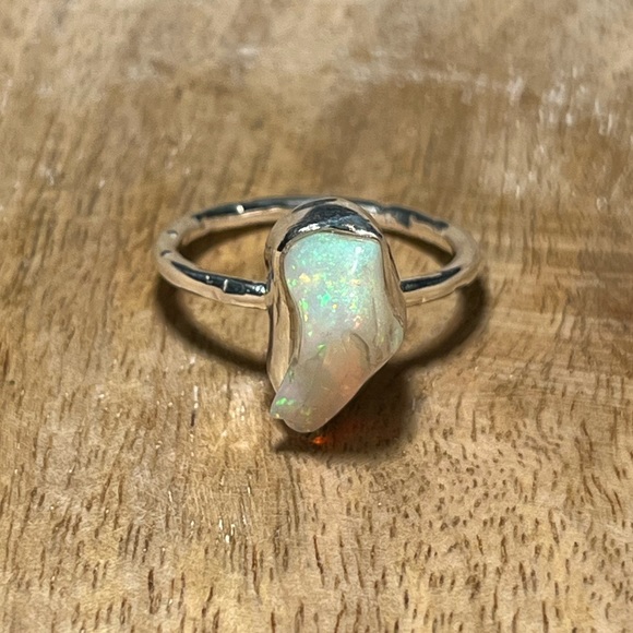 NWOT Natural Raw Ethiopian Opal 925 Sterling Silver Ring - Picture 5 of 16